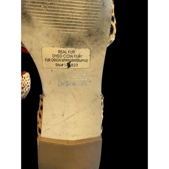 Dr. Scholls Womens Real Dyed Cow Fur D'Orsay Flats Leopard Print Sz. 6.5 - Picture 6 of 8